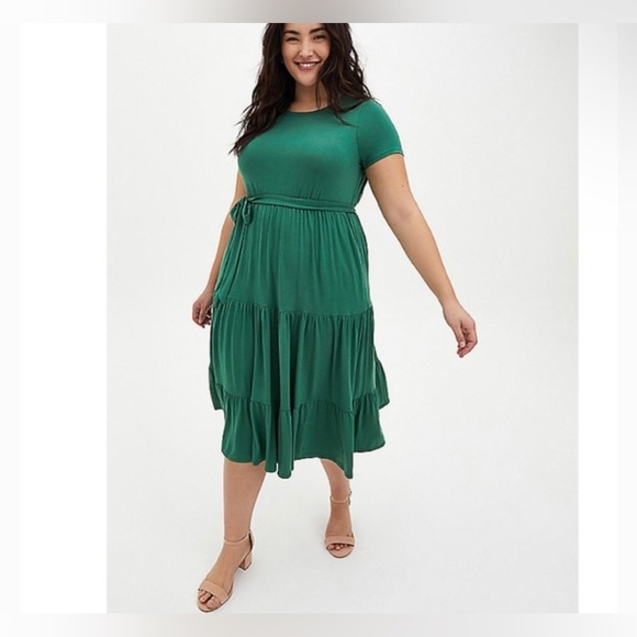 torrid Dresses & Skirts - Torrid Green Tiered Dress 4 XL